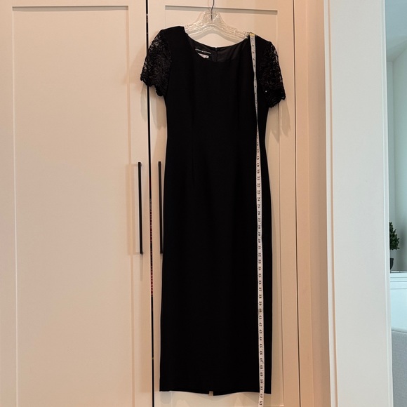 Black Long Dress with Lace Sleeves - Picture 1 of 10
